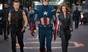 L to R: Hawkeye (Jeremy Renner), Captain America (Chris Evans) & Black Widow (Scarlett Johansson) in Avengers Assemble